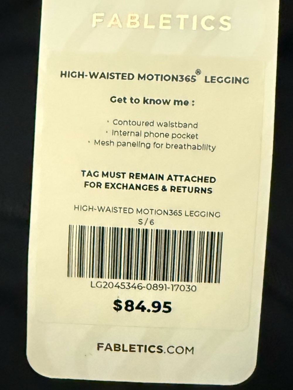 Fabletics Black High-Waist Performance Leggings with Zip Pockets - Picture 3 of 3